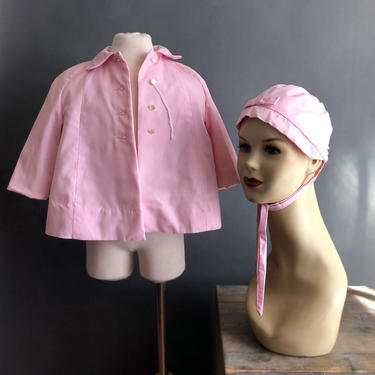 New Old Stock Pink SET Baby Coat &amp; Hat /Bonnet NEVER WORN Original Tags 1950's Kids Girls Jacket Warm Fur Lined Coat 
