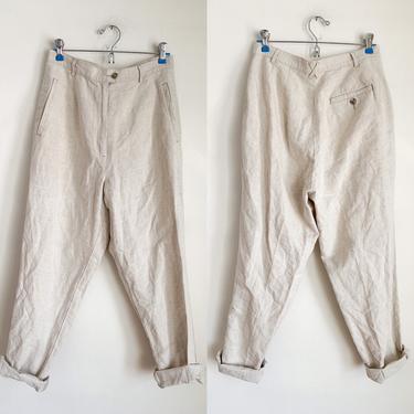Vintage 1980s L.L.Bean Linen Pants / 28&amp;quot; waist 