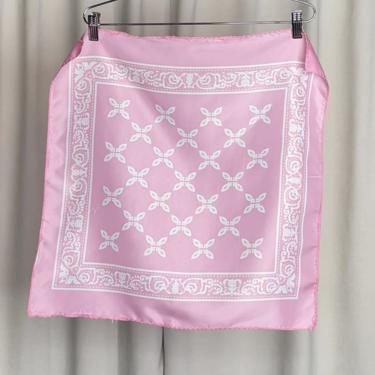 Vintage Pink Semi-Sheer Bandana Style Scarf