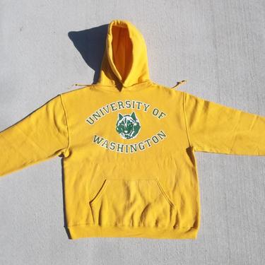 Vintage Sweatshirt University of Washington 1990s 2000 Distressed Preppy Grunge Unisex Casual Athletic Crewneck Pullover Hoodies Medium 
