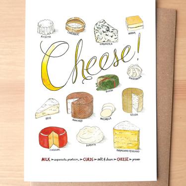 Types of Cheese Greeting Card + Envelope