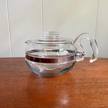 Vintage Pyrex Glass Stovetop Flameware Teapot & Lid, 6 Cups, 8446-B, MCM Retro Kitchen 