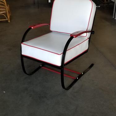 Wolfgang Hoffmann Custom Red and Black Springer Recliner Chair for Howell 