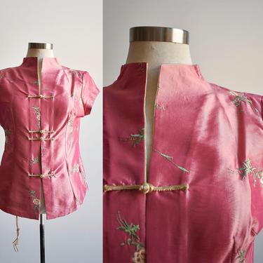 Vintage Chinese Pink Silk Blouse 