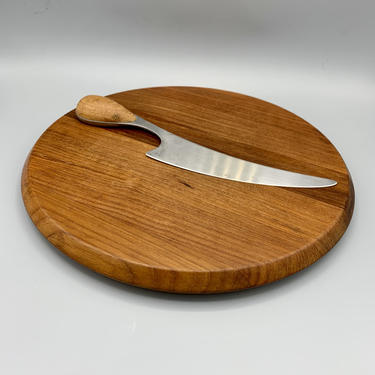 Dansk vintage teak cheese tray and cheese knife 
