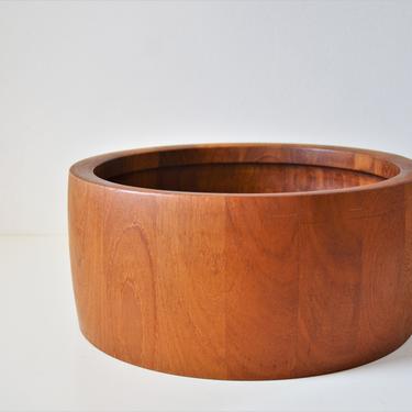 Large Danish Modern Staved Teak Bowl by Nissen Studios of Denmark 