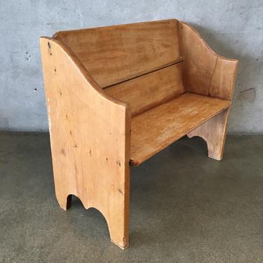 Vintage Handmade Pine Bench / Pew