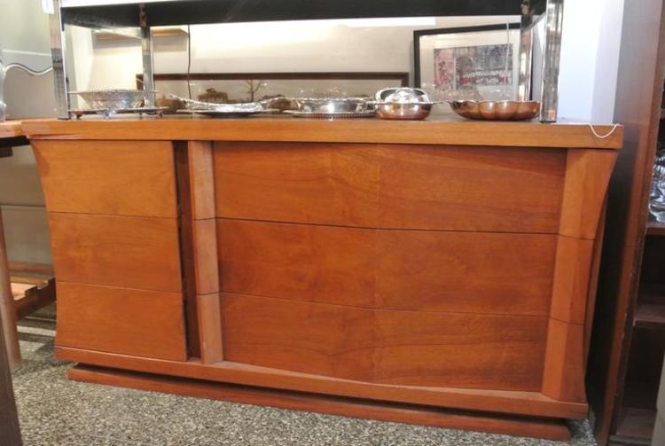 Brutalist dresser with walnut veneer. $295
