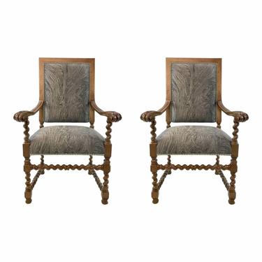 Currey & Co. Transitional Madrid Chairs Pair