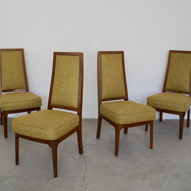 Set of Four Stunning Mid-century Modern Dining Chairs by Cal Mode - Refinished &amp; Reupholstered in Knoll Fabric! 