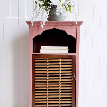 AVAILABLE - Pink Arch Table Foyer Entry Nightstand Wood 