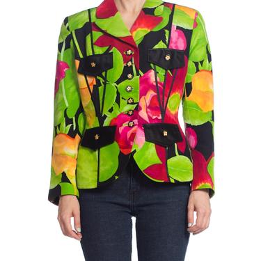 1990s-gemma Kahng Fran Drescher Floral Blazer Jacket Size: S 