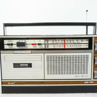 Vintage NORELCO AM FM RADIO RECORDER Cassette Deck PORTABLE Solid State 22RR482
