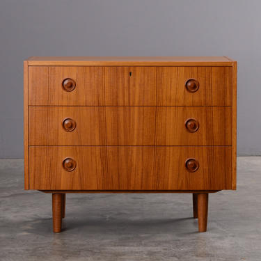 Small Swedish Chest of Drawers or Large Nightstand Mid-Century Teak 