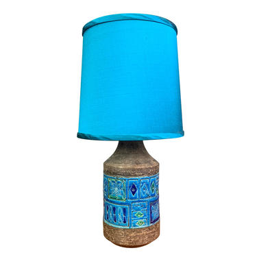 Vintage &amp;quot;Remini Blue&amp;quot; Ceramic Table Lamp by Aldo Londi for Bitossi 