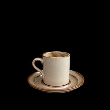 Vintage Mid Century Modern DANSK Earthenware Ceramic Porcelain Speckled Glaze Mug Cup NR Japan with LEAF Mark Neils Refsgaard Design 