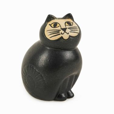 Lisa Larson Ceramic Cat Figurine Black Gustavsberg Sweden 