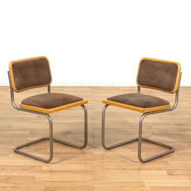 Pair Of Italian Bauhaus Cesca Style Dining Chairs