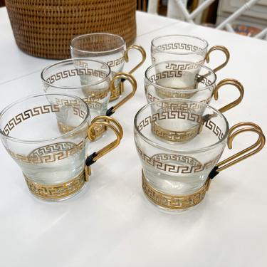 Set of Greek Key Coffee Cups