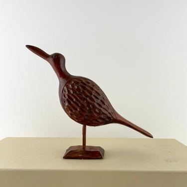 Vintage Hand Carved Wood Bird Sculpture, Vintage Souvenir from Jamaica 