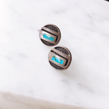 Vintage Sterling Silver and Turquoise Earrings 