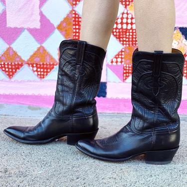 Black Lucchese Cowgirl Boots