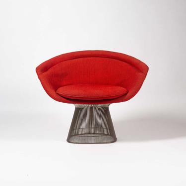 Warren Platner Lounge Chair in original Knoll Red Fabric 