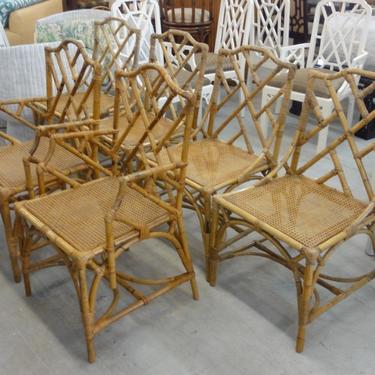 6 Italian Deutch Bamboo Chippendale Chairs