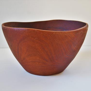 Large 12&amp;quot; Danish Mid-Century Modern Teak Centerpiece Fruit Bowl 