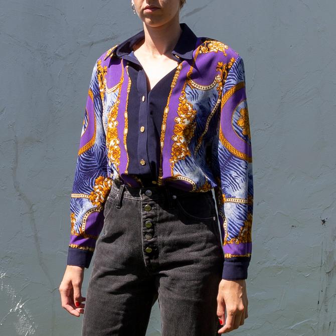 70's purple collared shirt | Jordana | long sleeve | vintage 