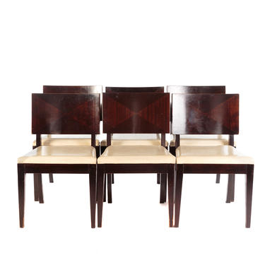 Set of Six Art Deco Style Mahogany Dining Chairs