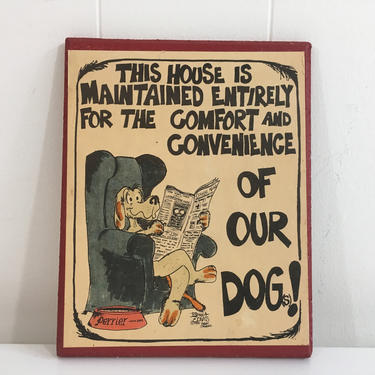 Vintage Frank Jones 1987 Parody Graphics 1980s Wall Hanging Plaque Home Decor Decoration Dog Pets Dogs 