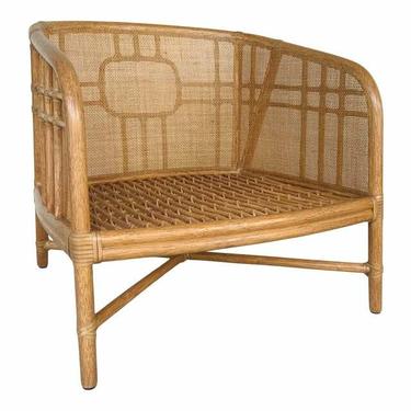 Baker / McGuire Organic Modern Rattan Plaid Chair