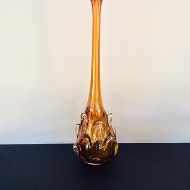 MCM Mid-Century Handblown Art Glass Vase, Likely Italian 
