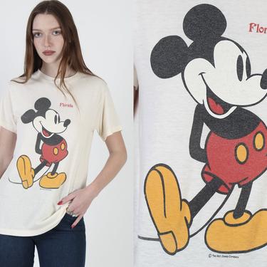 Mickey Mouse T Shirt / Disney Mickey T Shirt / Disneyland Cartoon Tee / Vintage 80s Walt Disney DisneyWorld Florida T Shirt L 
