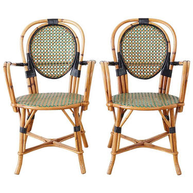 Pair of French Maison Gatti Rattan Cafe Bistro Chairs by ErinLaneEstate
