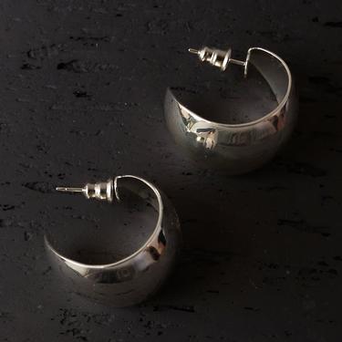 Maslo Domed Hoop Earrings, Silver