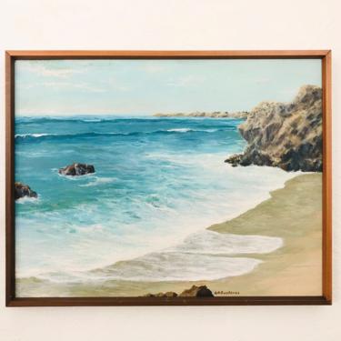 Vintage 1962 Oceanscape Oil Painting 