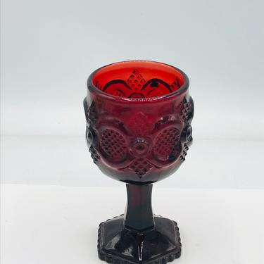 Vintage Beautiful Ruby Red Avon Collectible Cape Cod Cranberry Goblet or Candle Holder 