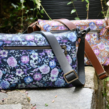 Leather Crossbody Day Bag, Floral Print