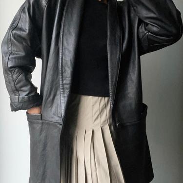 vintage 80s genuine leather minimal essential oversized jacket 