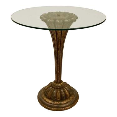 Silver and Gold Gilt Italian Carved Wood End Table