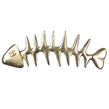 Chanel Brooch 1990's Fish Bones with Interlocking C's