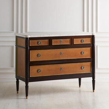 Mahogany Louis XVI Style Marble Top Dresser