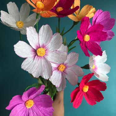 Crepe Paper Cosmos -- Paper Flowers for Home Decor or Weddings 