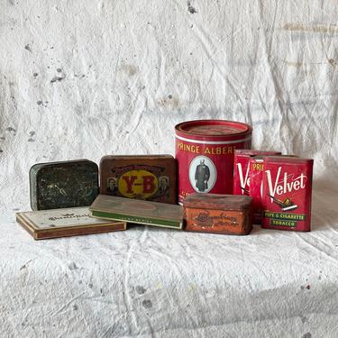 Vintage Antique Tobacco Tins Home Decor Y-B Columbia Velvet 