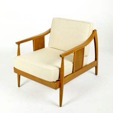 Open Walnut Frame Lounge Chair