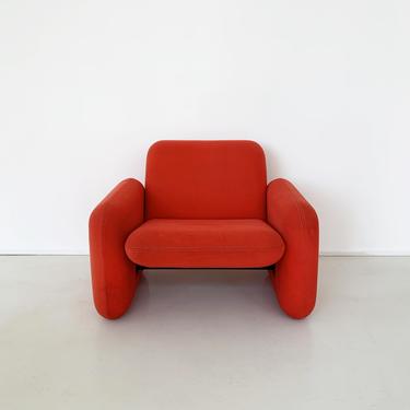 1970s Ray Wilkes Red Chicklet Club Chair for Herman Miller