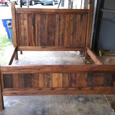 King Size Bed Frame Made with Beveled Posts 