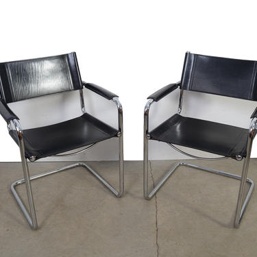 Mart Stam Bauhaus Leather MG5 Dining Chairs by Matteo Grassi, Set of Four 